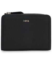 BOSS - Grained-Leather Wallet With Metallic Logo Lettering - Lyst