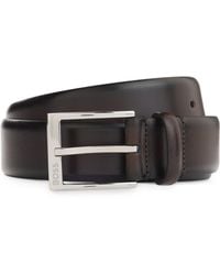 BOSS - Italian-Made Belt With Branded Buckle - Lyst