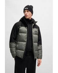 BOSS - Water-repellent Down Jacket With Detachable Hood - Lyst