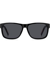 HUGO - Sonnenbrille aus schwarzem Acetat mit Logo-Bügeln - Lyst
