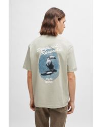 BOSS - Relaxed-fit T-shirt In Pure Cotton With Seasonal Artwork - Lyst