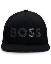 BOSS by HUGO BOSS Cap aus Jersey mit Wabenstruktur und Logo-Schriftzug - Schwarz