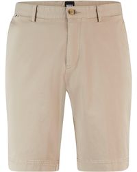 BOSS - Slim-Fit Shorts aus elastischer Baumwoll-Gabardine - Lyst