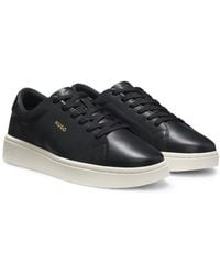 HUGO - Nappa-Leather Trainers With-Tone Logo - Lyst