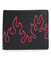 HUGO - Faux-leather Bi-fold Wallet With Flame Artwork - Lyst