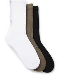 BOSS - Three-Pack Of Regular-Length Socks With Structured Tape - Lyst