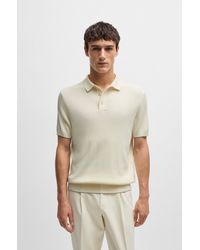 BOSS - Regular-fit Polo Sweater In Silk And Cotton - Lyst