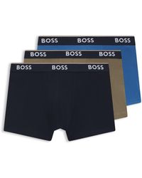 BOSS - Lot De Trois Boxers Courts En Coton Stretch Avec Taille Logotée - Lyst