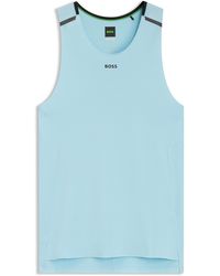 BOSS - Active Tanktop Aus Mesh-Jersey Mit Dekorativen Reflektierenden Details - Lyst