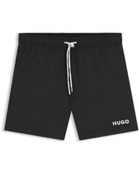 HUGO - Swim Shorts With Contrast Logo Print - Lyst