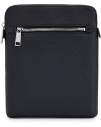 BOSS - Envelope Bag In Italian Leather With Emed Logo - Lyst