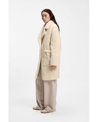 BOSS - Teddy Coat With Adjustable Collar - Lyst