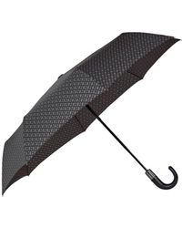 BOSS - Dark- Monogram-Pattern Umbrella With Logo Strap - Lyst