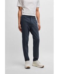 BOSS - Regular-fit Trousers In Cotton-blend Twill - Lyst