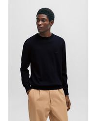 BOSS - Cotton Sweater With Embroidered Logo - Lyst