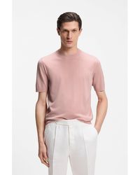 BOSS - Short-Sleeved Knit T-Shirt - Lyst