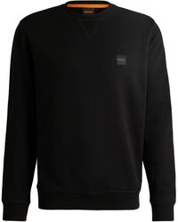 BOSS - Relaxed-fit Sweatshirt Van Katoenen Badstof Met Logopatch - Lyst