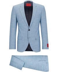 HUGO - Costume Slim Fit En Tissu Stretch Performant À Motif - Lyst
