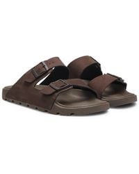 BOSS - Twin-Strap Slides With Branded Buckles - Lyst