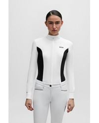 BOSS - Equestrian Show Blouse With Floral Print And Inserts - Lyst
