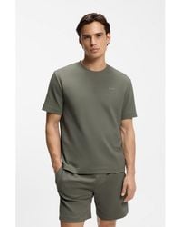 HUGO - Waffle-Structured Pyjama T-Shirt With Embroidered Logo - Lyst
