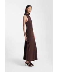 BOSS - Slim-Fit Jersey Dress With Gathered Details - Lyst
