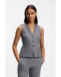 BOSS - Slim-Fit Melange Waistcoat - Lyst