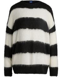 HUGO - Oversized Pullover Mit Unregelmäßigen Blockstreifen - Lyst