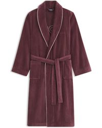 BOSS - Cotton Dressing Gown With Piping And Embroidered Branding - Lyst