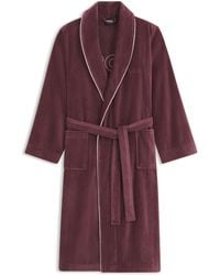 BOSS - Cotton Dressing Gown With Piping And Embroidered Branding - Lyst