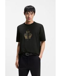 BOSS - Year Of The Horse Cotton-Jersey T-Shirt With Logo Artwork - Lyst
