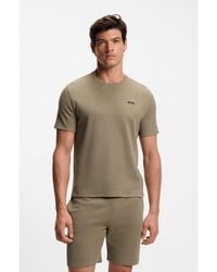 BOSS - Cotton-Blend Pyjama T-Shirt With Embroidered Logo - Lyst