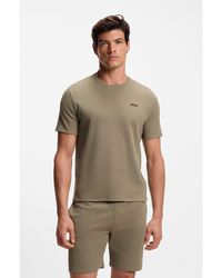 BOSS - Cotton-Blend Pyjama T-Shirt With Embroidered Logo - Lyst