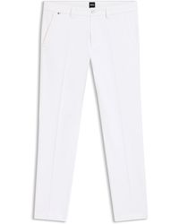 BOSS - Slim-Fit Broek Van Katoenen Gabardine Met Stretch - Lyst
