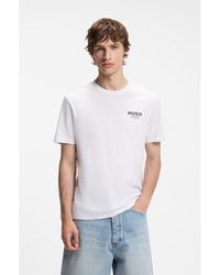 HUGO - Regular-Fit Cotton T-Shirt With Logo Print - Lyst