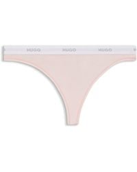 HUGO - String Aus Stretch-Baumwolle Mit Logos Am Bund - Lyst