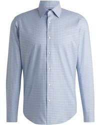 BOSS - Kariertes Regular-Fit Hemd Aus Oxford-Stretch-Baumwolle - Lyst