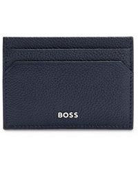 BOSS - Brass Money Clip With Card Holder In Grained Leather - Lyst