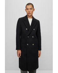 HUGO - Slim-fit Coat In A Wool Blend - Lyst