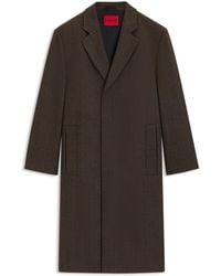 HUGO - Regular-Fit Mantel Mit Verdecktem Verschluss - Lyst
