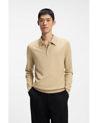 HUGO - Slim-Fit Knit Polo With Rear Logo - Lyst