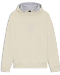 BOSS - Sweat À Capuche En Coton Peau De Pêche Avec Monogramme Double B - Lyst