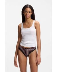 HUGO - Lace-Trim Thong - Lyst