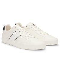 BOSS - Faux-leather Trainers With Plain And Grained Textures - Lyst