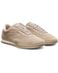 BOSS - Sneakers Van Suède Met Leren Hielstuk - Lyst