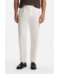 BOSS - Tapered Cotton-Blend Trousers - Lyst