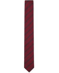 HUGO - Modern Silk-Blend Tie With A Stripe Motif - Lyst