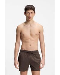 HUGO - Quick-Drying Swim Shorts With Logo Label - Lyst