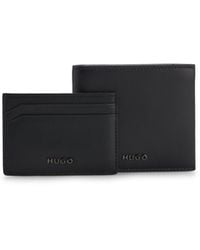 HUGO - Logo-Trimmed Leather Wallet And Card Holder Gift Set - Lyst
