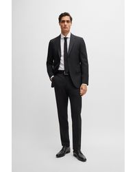 BOSS - Slim-fit Suit In Micro-patterned Wool - Lyst
